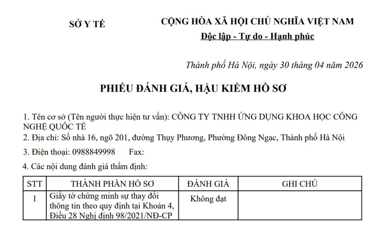 Nội dung hậu kiểm đối với Smart A liên quan đến việc cập nhật thay đổi thông tin hồ sơ theo quy định hành chính, không phản ánh về chất lượng sản phẩm.