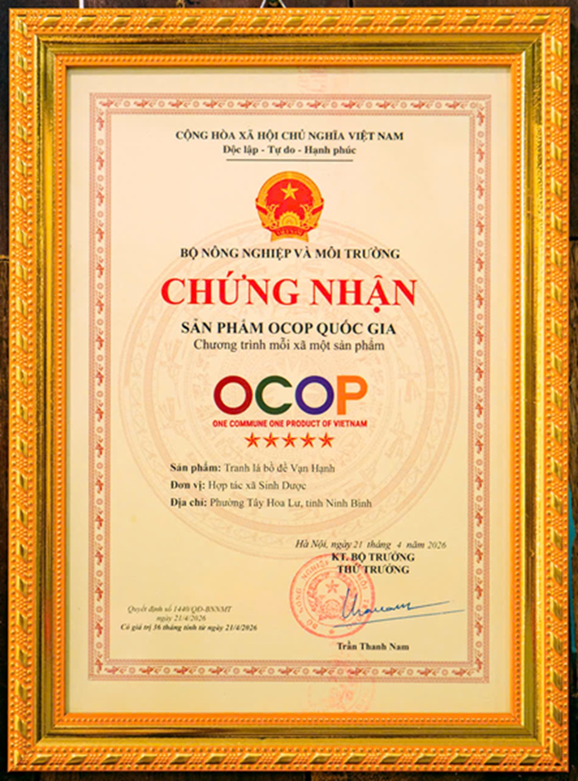 HTX Sinh Dược: Từ chiếc lá bồ đề đến sản phẩm OCOP 5 sao quốc gia