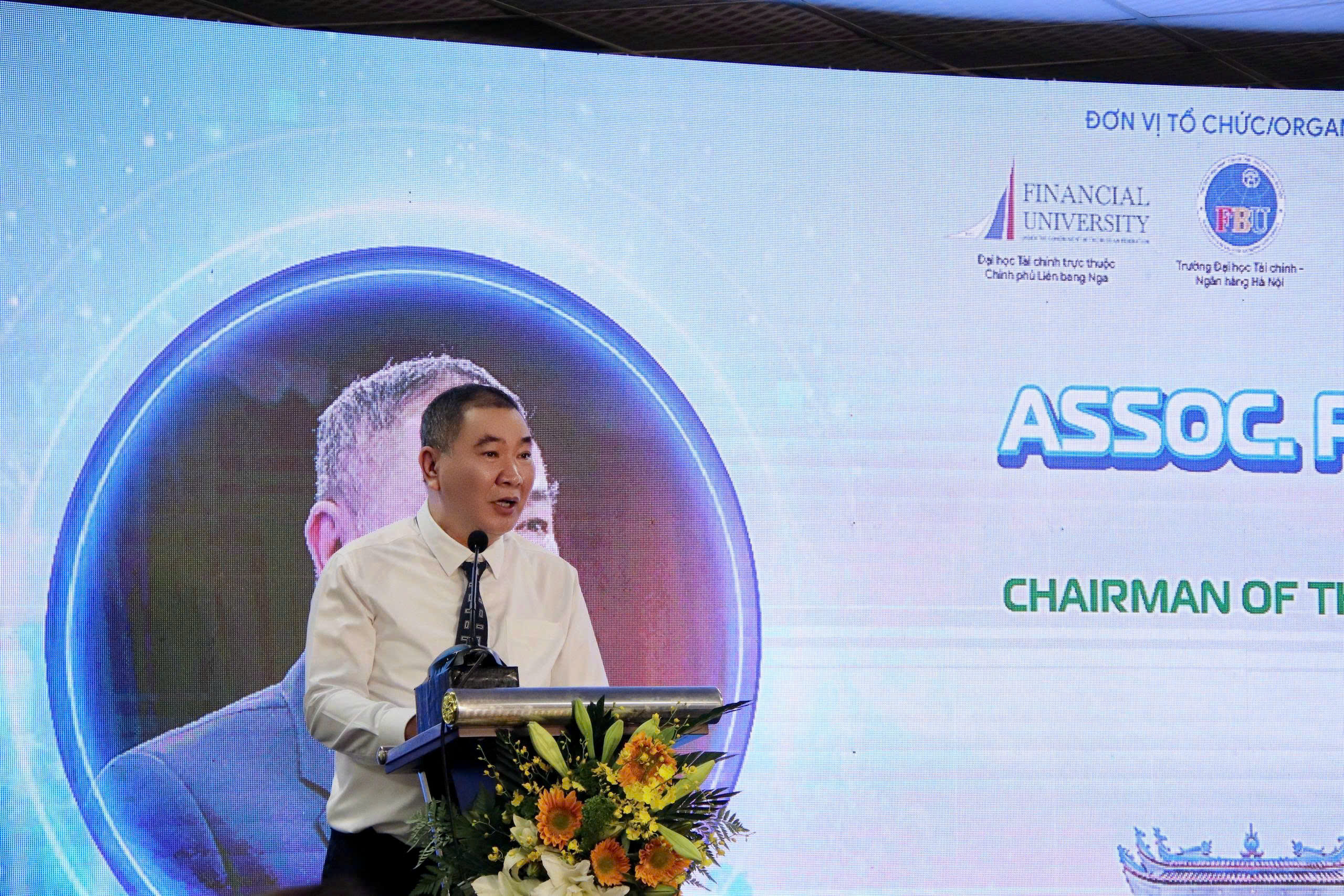 PGS.TSKH Bùi Xuân Biên, Chủ tịch Hội đồng Trường Đại học Tài chính - Ngân hàng Hà Nội phát biểu.