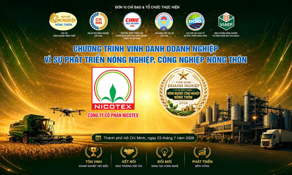 Công ty Cổ phần Nicotex được vinh danh vì sự phát triển nông nghiệp, công nghiệp nông thôn