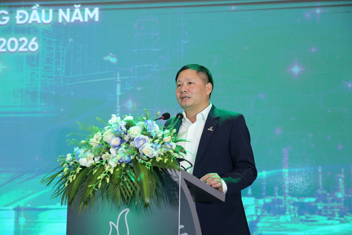 Ông Bùi Ngọc Dương - Chủ tịch HĐQT BSR cảm ơn sự quan tâm, chỉ đạo sát sao của lãnh đạo Petrovietnam.Ảnh: BSR