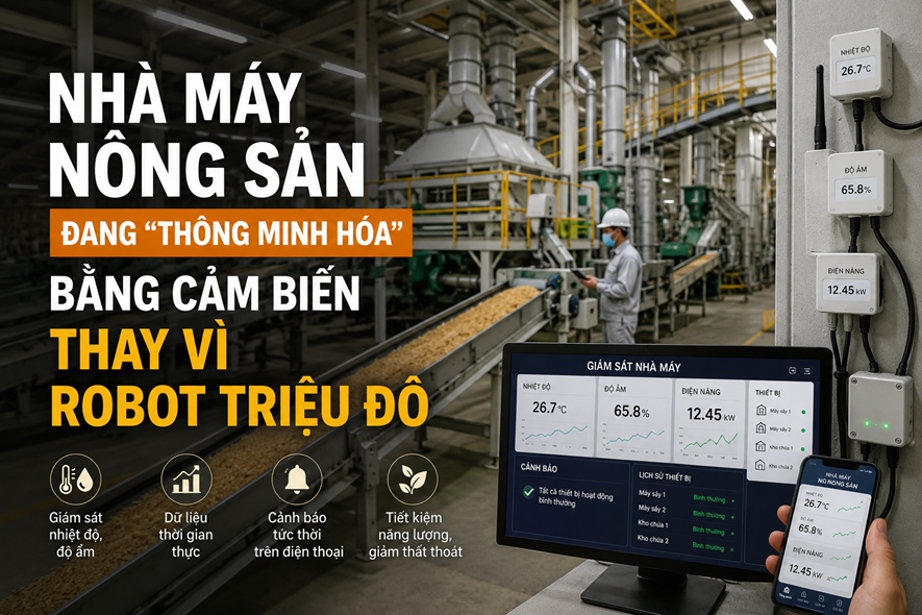 Nhà máy nông sản đang “thông minh hóa” bằng cảm biến thay vì robot triệu đô