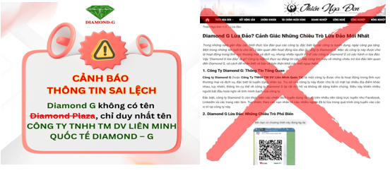 Một trang website giả mạo thương hiệu của công ty