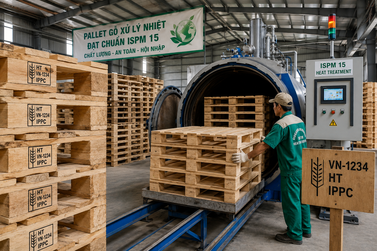 Nghề làm pallet gỗ cho nông sản xuất khẩu đang thay đổi vì tiêu chuẩn kiểm dịch ISPM 15