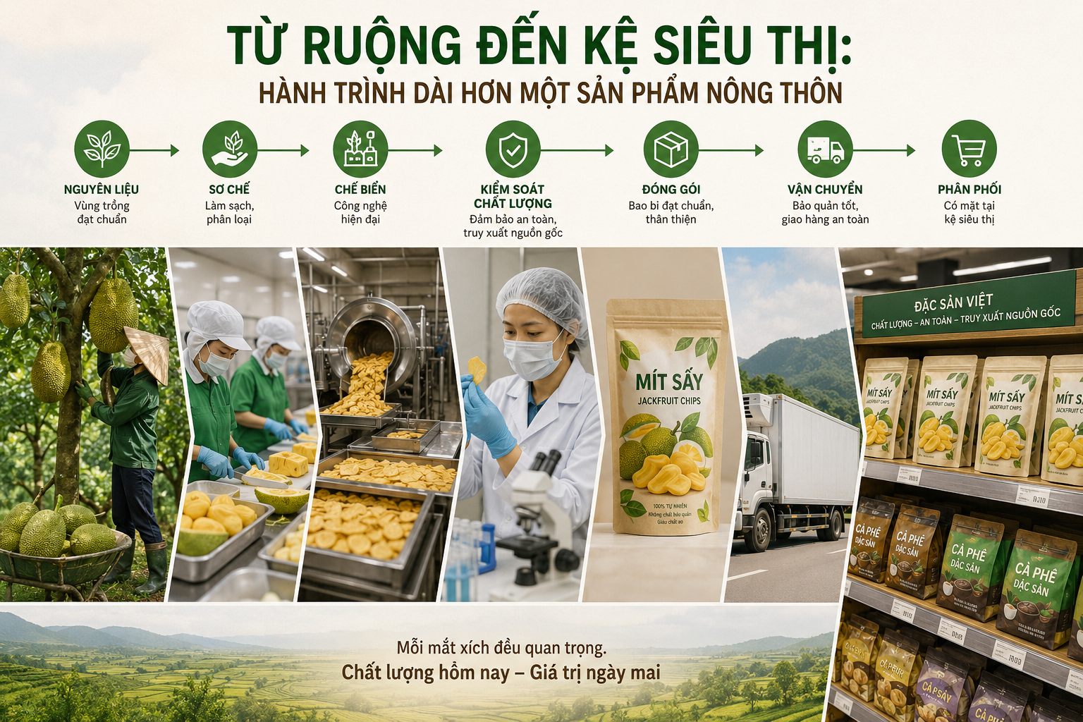 Từ ruộng đến kệ siêu thị: Hành trình dài hơn một sản phẩm nông thôn