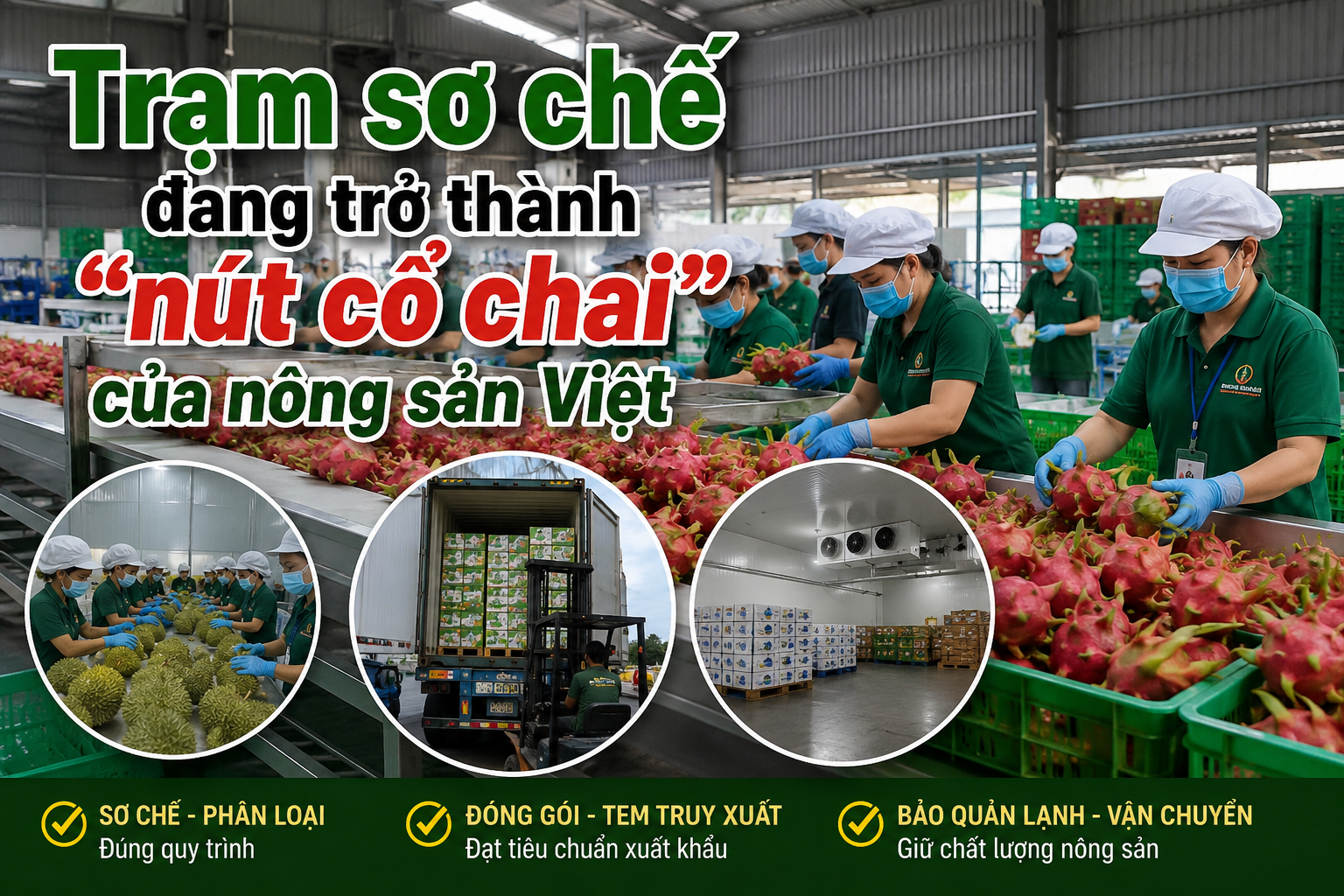 Trạm sơ chế đang trở thành “nút cổ chai” của nông sản Việt