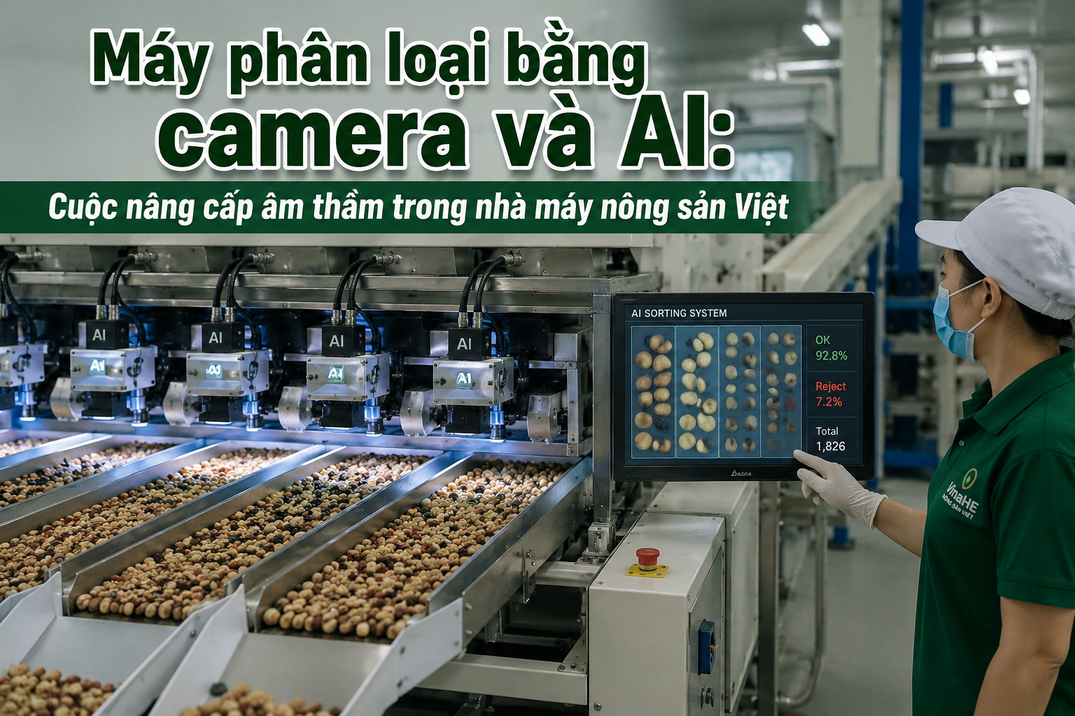 Máy phân loại bằng camera và AI: Cuộc nâng cấp âm thầm trong nhà máy nông sản Việt