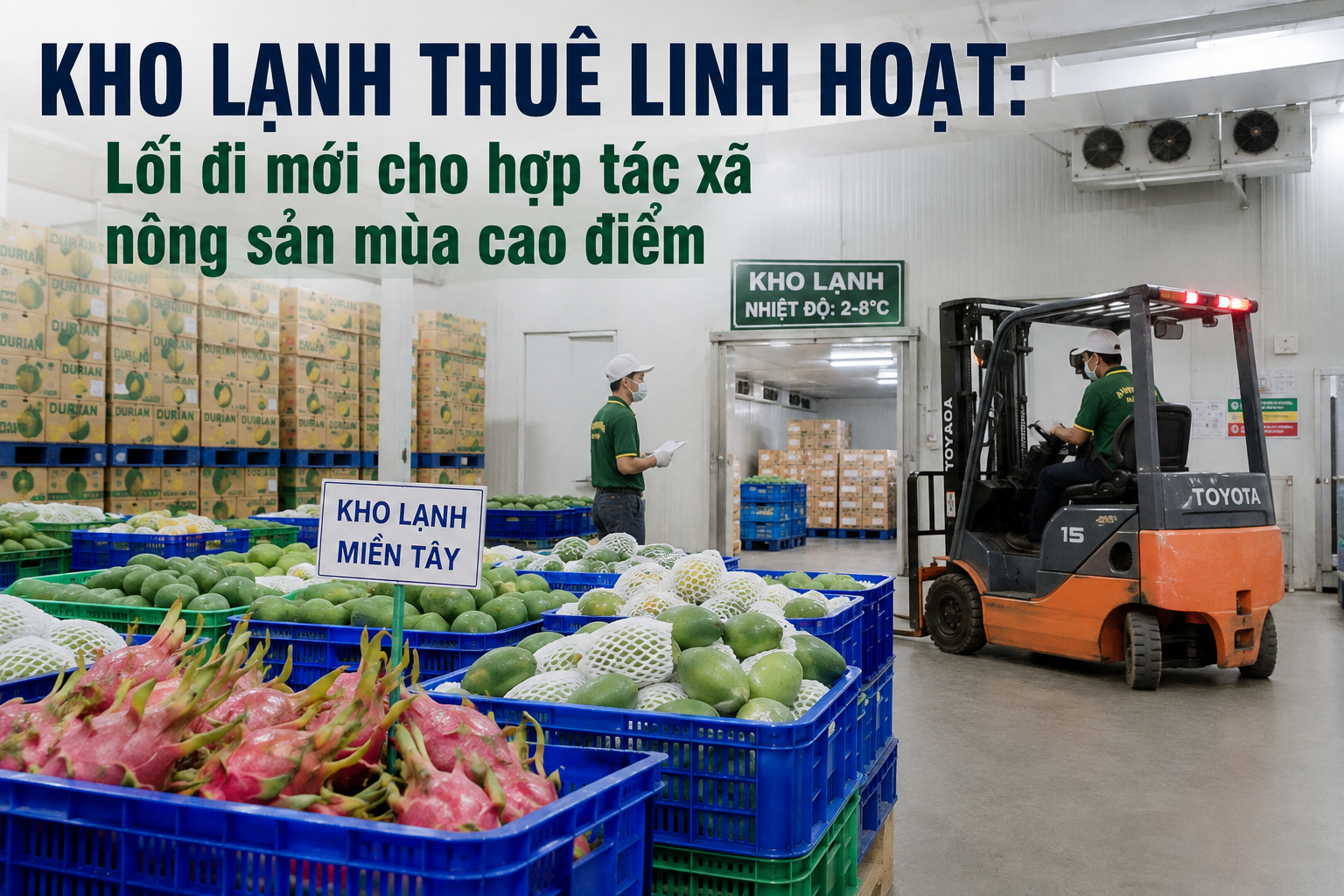 Kho lạnh thuê linh hoạt theo nhu cầu: Lối đi mới cho hợp tác xã nông sản mùa cao điểm