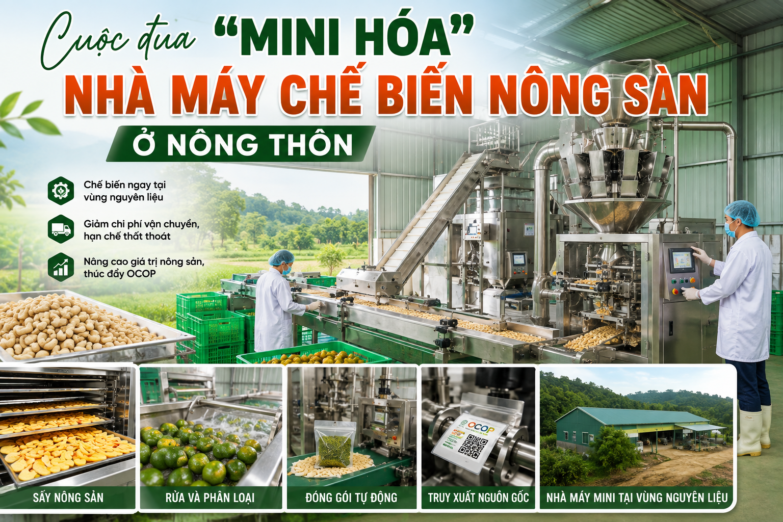 Cuộc đua “mini hóa” nhà máy chế biến nông sản ở nông thôn