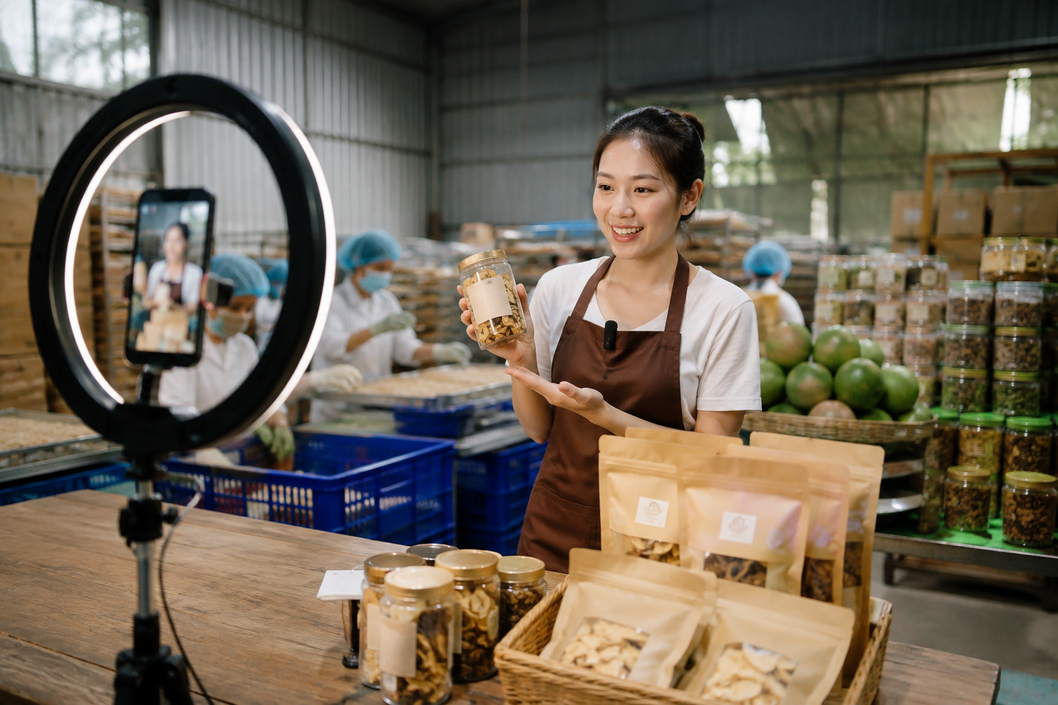 Livestream từ nhà xưởng: Cách cơ sở nông thôn bán đặc sản mà không cần qua đại lý