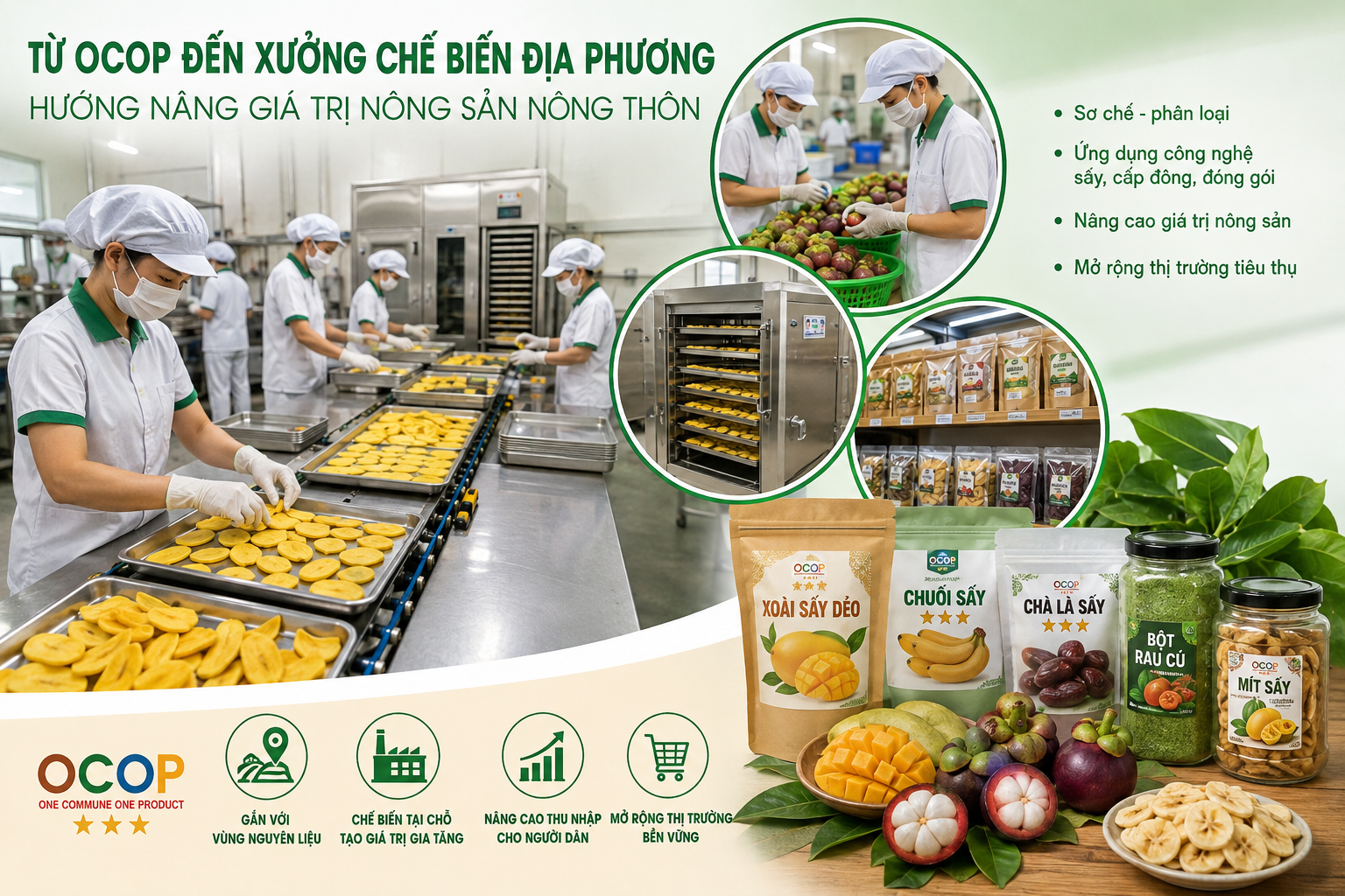 Từ OCOP đến xưởng chế biến địa phương: Hướng nâng giá trị nông sản nông thôn