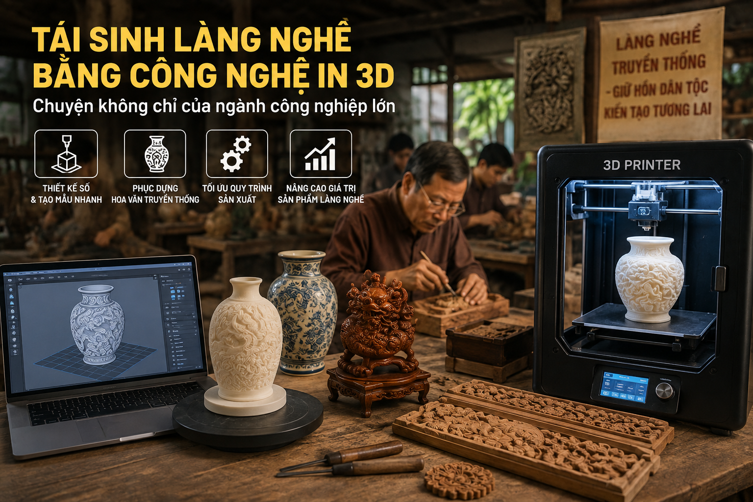 Tái sinh làng nghề bằng công nghệ in 3D: Chuyện không chỉ của ngành công nghiệp lớn