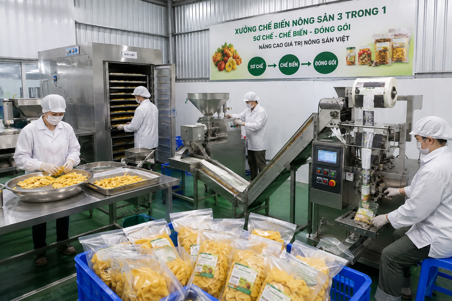 Xưởng chế biến “3 trong 1” đang xuất hiện ở nông thôn
