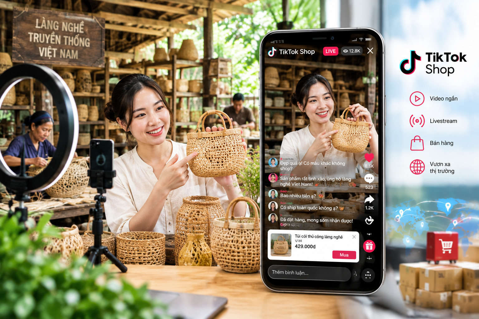 Từ làng nghề lên TikTok Shop: Cơ hội để hàng Việt “cất cánh”