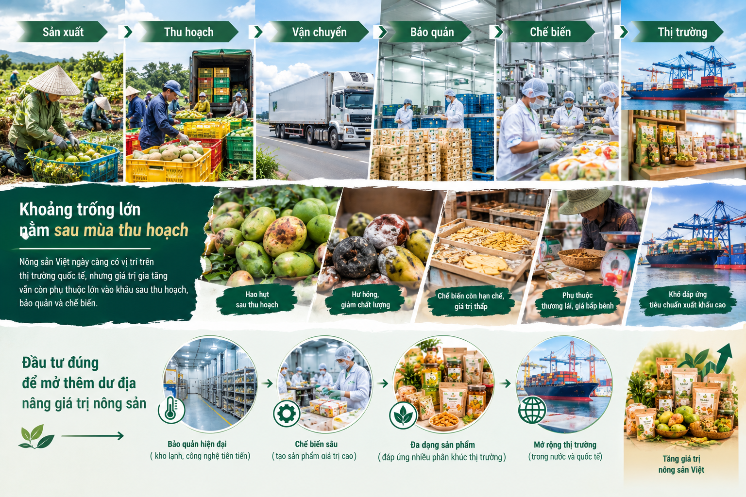 Nông sản Việt mất giá trị ở đâu? Khoảng trống lớn nằm sau mùa thu hoạch