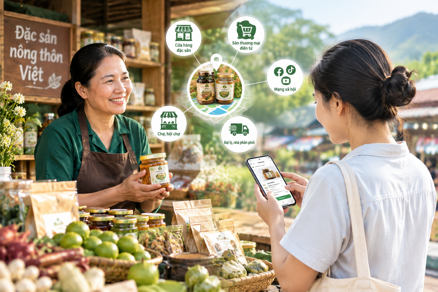 Hàng nông thôn có sản phẩm tốt, làm sao để khách biết chỗ mua?