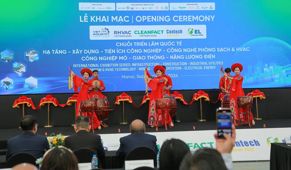 Viet Industry – Cleanfact & RHVAC Vietnam 2026 chính thức khai mạc: Hơn 500 gian hàng quy tụ chuỗi giải pháp cho nhà máy và công trình công nghệ cao
