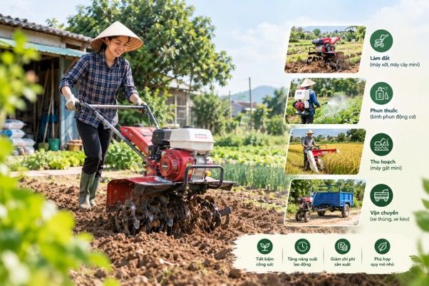 Máy nông nghiệp: Không cần ruộng lớn mới cơ giới hóa