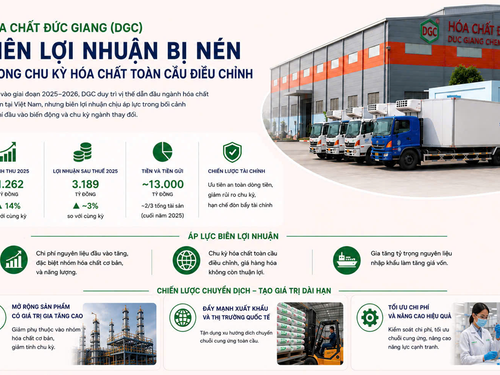Hóa chất Đức Giang (DGC): Biên lợi nhuận bị nén trong chu kỳ hóa chất toàn cầu điều chỉnh
