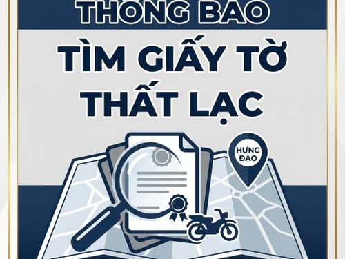 Thông báo mất giấy tờ và hồ sơ xe mô tô