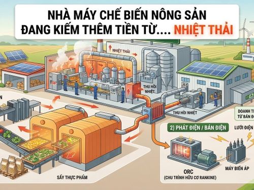 Nhà máy chế biến nông sản, thực phẩm đang kiếm thêm tiền từ nhiệt thải