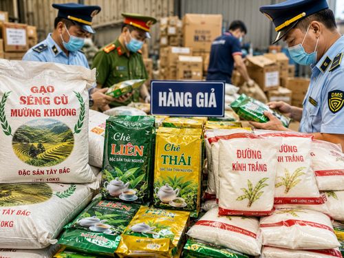 Hàng giả len vào giỏ hàng thiết yếu: Từ bao gạo, gói chè đến cân đường