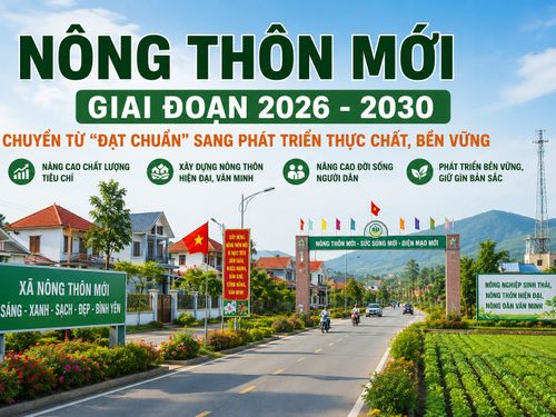Nông thôn mới giai đoạn 2026 - 2030: Chuyển từ “đạt chuẩn” sang phát triển thực chất, bền vững