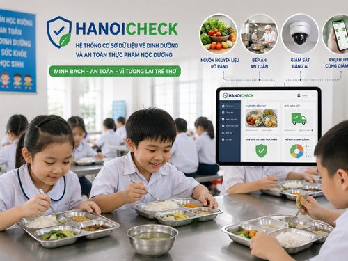 HanoiCheck: Số hóa quản lý bữa ăn bán trú, tăng minh bạch an toàn thực phẩm học đường