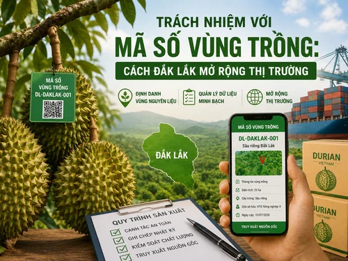Trách nhiệm với mã số vùng trồng: Đắk Lắk mở rộng thị trường bằng dữ liệu