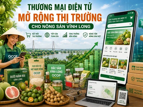 Thương mại điện tử mở rộng thị trường cho nông sản Vĩnh Long