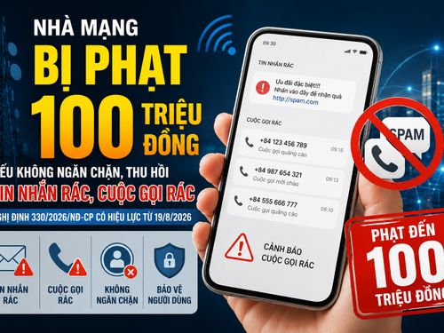 Nhà mạng không ngăn chặn, thu hồi thuê bao phát tán tin nhắn rác có thể bị phạt 100 triệu đồng