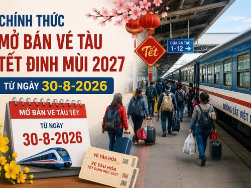 Chính thức mở bán vé tàu Tết Đinh Mùi 2027 từ ngày 30-8