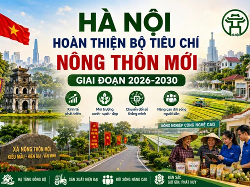 Hà Nội hoàn thiện Bộ tiêu chí nông thôn mới giai đoạn 2026 - 2030, hướng tới phát triển nông thôn hiện đại và bền vững