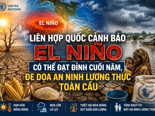 Liên Hợp Quốc cảnh báo El Niño có thể đạt đỉnh cuối năm, đe dọa an ninh lương thực toàn cầu