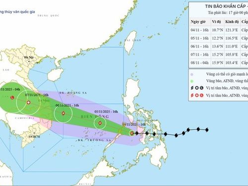 Bão KALMAEGI có cường độ rất mạnh, ảnh hưởng trực tiếp đến miền Trung