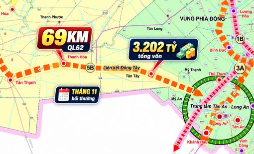 69km Quốc lộ 62 qua Tây Ninh: Tháng 11 chi trả bồi thường, tháng 12 bàn giao mặt bằng