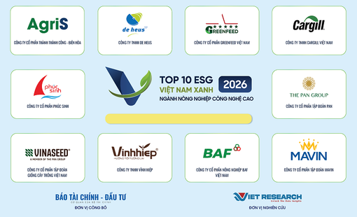 Công bố Top 10 Doanh nghiệp ESG Việt Nam Xanh 2026 ngành Nông nghiệp công nghệ cao