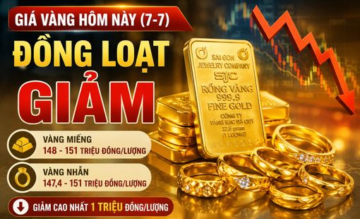 Giá vàng hôm nay (7-7): Vàng miếng, vàng nhẫn đồng loạt giảm, chênh lệch với thế giới nới rộng