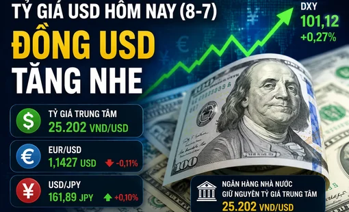 Tỷ giá USD hôm nay (8-7): Đồng USD tăng nhẹ, thị trường chờ tín hiệu mới từ Fed