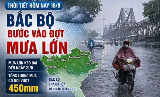 Thời tiết hôm nay 18/8: Bắc Bộ bước vào đợt mưa lớn, có nơi trên 450mm