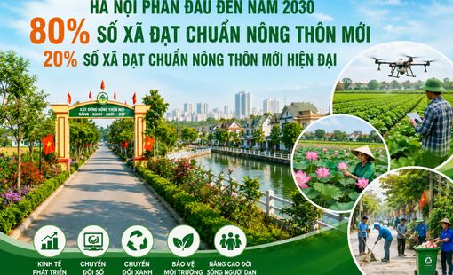 Hà Nội đặt mục tiêu 80% số xã đạt chuẩn nông thôn mới vào năm 2030