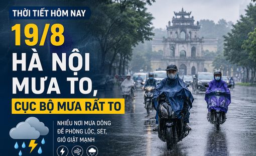 Thời tiết hôm nay 19/8: Hà Nội mưa to, nhiều nơi Bắc Bộ có mưa rất to