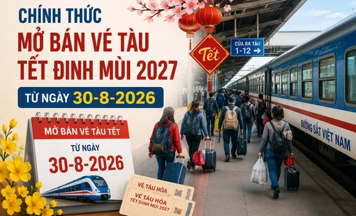 Chính thức mở bán vé tàu Tết Đinh Mùi 2027 từ ngày 30-8