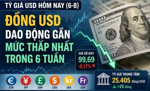 Tỷ giá USD hôm nay (6-8): Đồng bạc xanh dao động gần mức thấp nhất trong 6 tuần