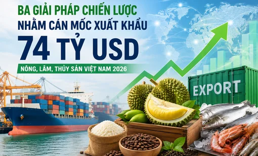 Ba giải pháp chiến lược giúp xuất khẩu nông, lâm, thủy sản hướng tới mục tiêu 74 tỷ USD năm 2026