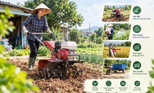 Máy nông nghiệp: Không cần ruộng lớn mới cơ giới hóa
