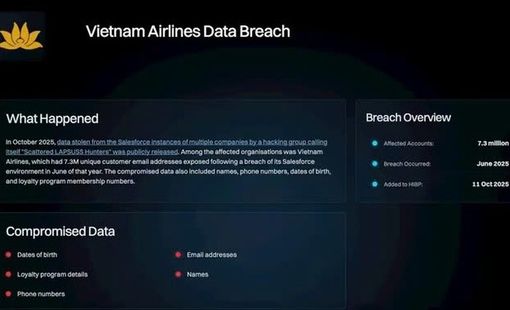 Vietnam Airlines lên tiếng về sự cố bảo mật dữ liệu
