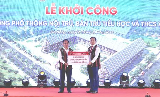Agribank chung tay dựng xây trường nội trú vùng biên Tây Giang
