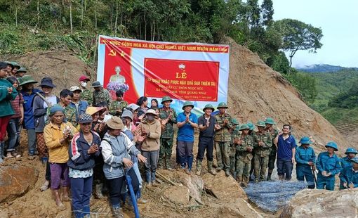 Quảng Ngãi: Hơn 2.000 người khắc phục sạt lở, mở đường đến vùng trồng sâm Ngọc Linh