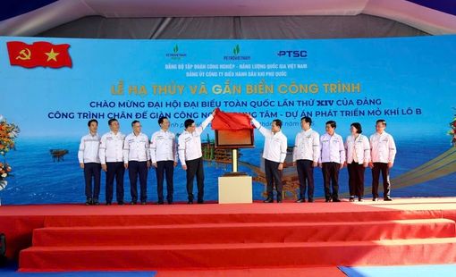 Petrovietnam gắn biển hạng mục trọng yếu Dự án Phát triển mỏ khí Lô B-Ô Môn